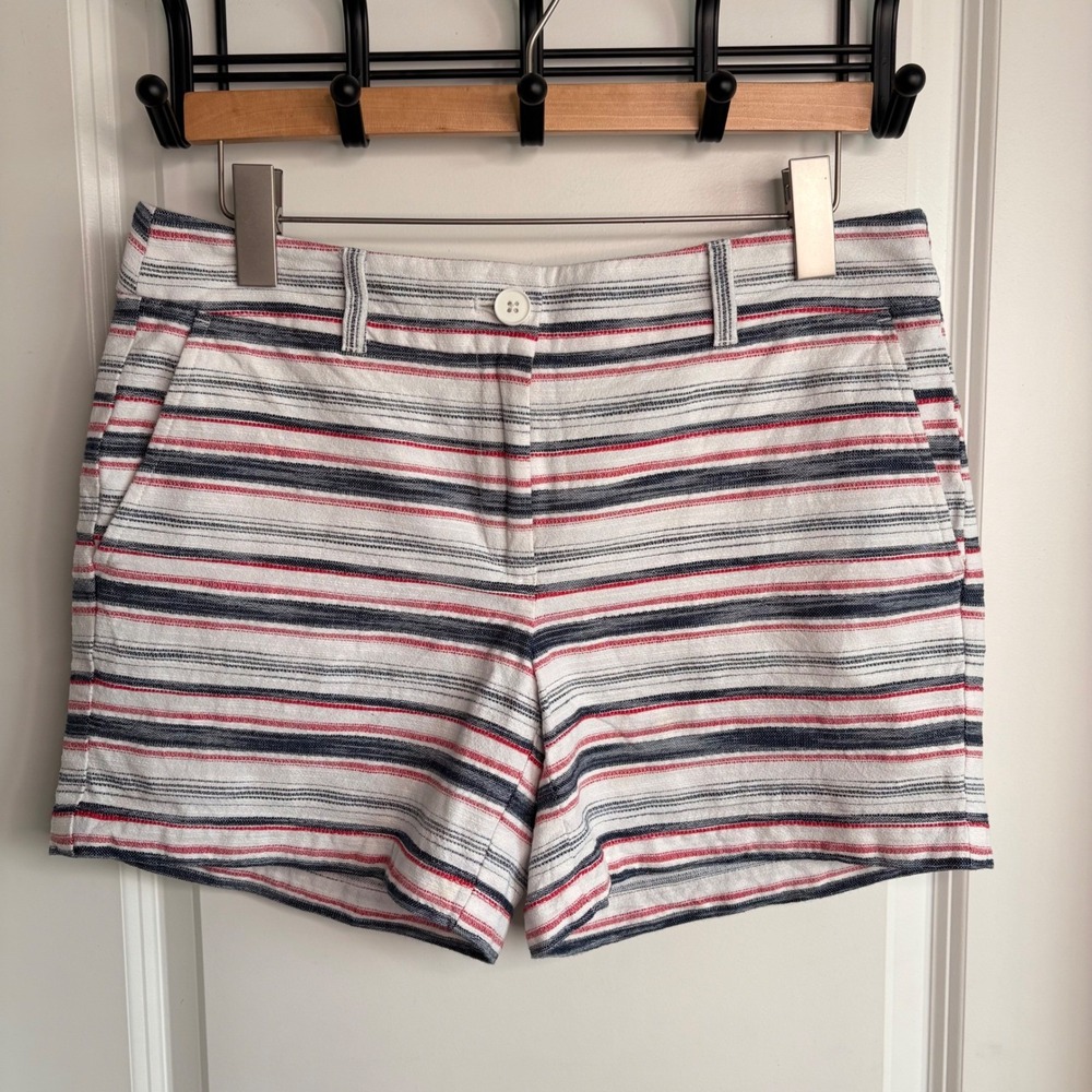 Loft Shorts Womens 6 Striped Preppy Textured Nautical Casual Vacation Resort EUC